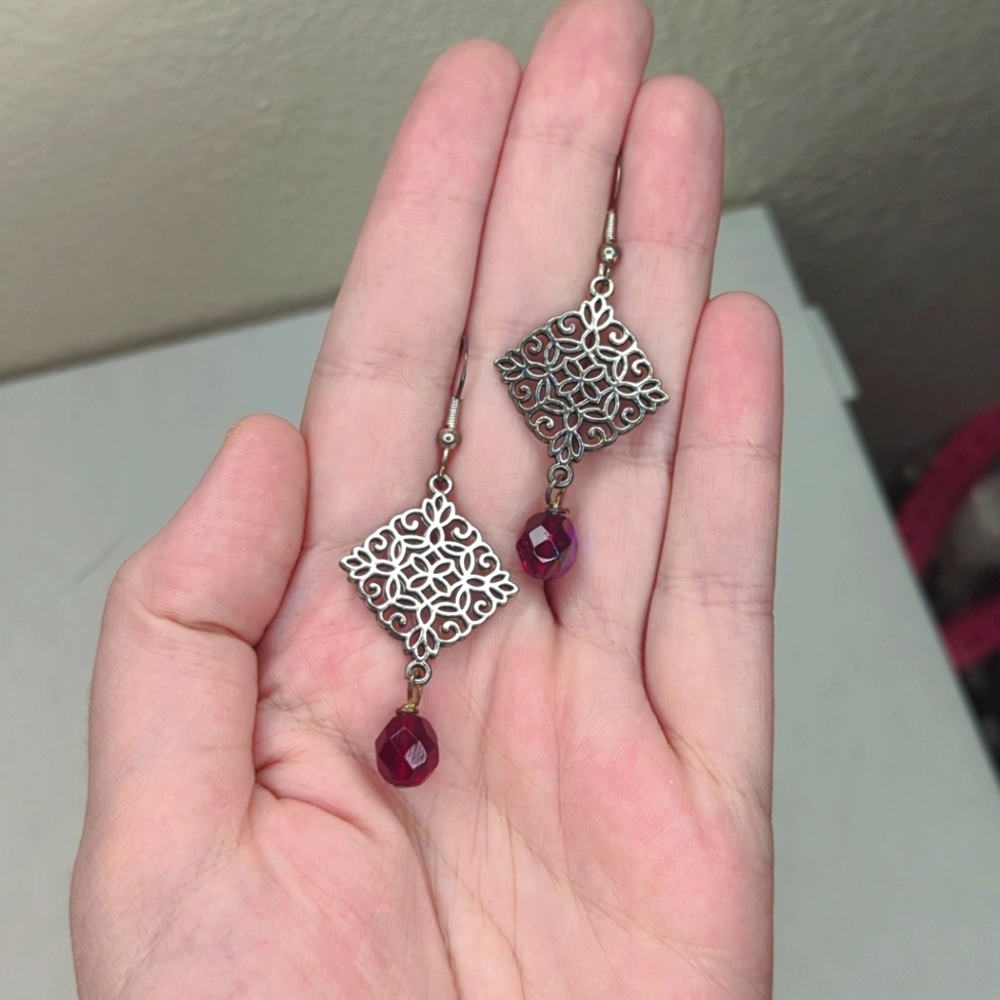 Unique Silver Charm Earrings